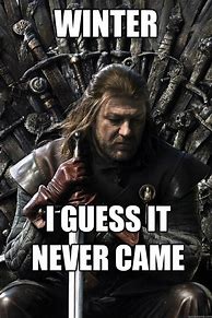 Image result for Ned Stark Winter Is Coming Meme