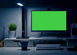 Image result for Office Cube with Green Screen Computer