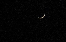 Image result for Night Sky with Stars and Crescent Moon