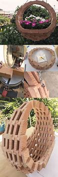 Image result for Wooden Hanging Plant Baskets