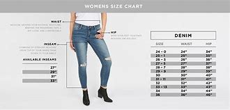 Image result for Fabric Jeans Size Guide