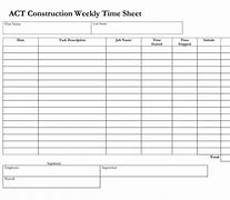 Image result for Construction Weekly Time Card Template