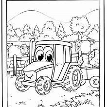 Image result for Tractor with Trailer Coloring Page