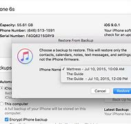 Image result for iPhone 6s iTunes Restore From Backup