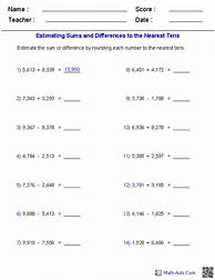 Image result for Math Estimation Worksheets