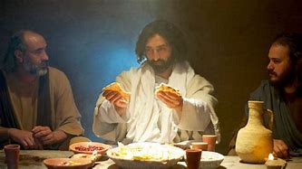 Image result for Jesus Breaking Bread to Two People