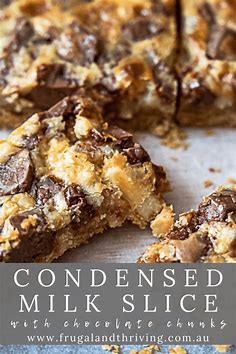 Condensed Milk Slice with Chocolate and Almonds | Recipe | Sliced almonds recipes, Chocolate slice, Chocolate chip recipes