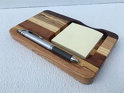 Image result for Desk Wooden Business Sticky Note Holder