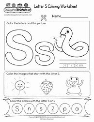 Image result for Letter S for Kindergarten