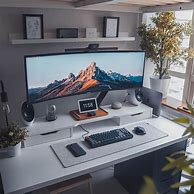Image result for Small Desk PC Setup