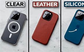 Image result for Apple Leather Case vs Silicone Midnight 14 Pro Max