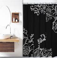 Image result for Black Shower Curtains Set