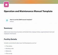 Image result for Operational and Maintenance Manual