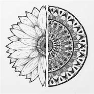 Image result for Black and White Sunflower Mandala