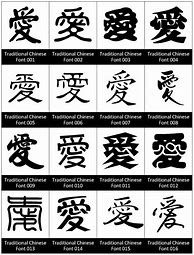 Image result for Chinese Symbols Tattoo Fonts