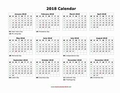Image result for 2018 Calendar Printable Landscape