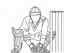 Image result for Cricket Wicketkeeper Outline