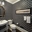Image result for Black and White Round Design Tiles in Powder Room