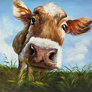 Image result for Cow Canvas Art