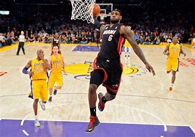 Image result for LeBron Dunking Lakers