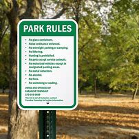 Image result for Park Rules and Regulations Ordinance Sign
