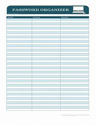 Image result for Excel Password List Templates Free