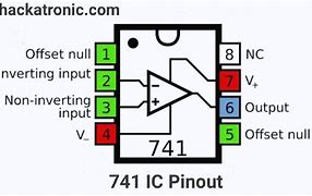 Image result for Op-Amp 741 Pin Diagram