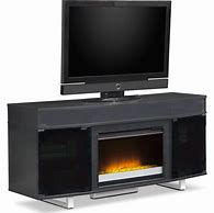 Image result for Black Fireplace TV Stand with Sound Bar
