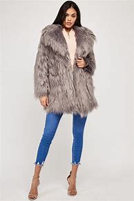 Image result for Fluffy Faux Fur Coat