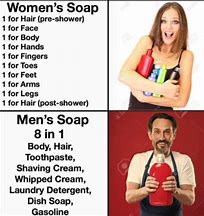 Image result for Guys Soap/Shampoo Meme