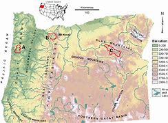 Image result for Oregon Map with Elevation Terrain Lines