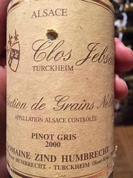 Image result for Zind Humbrecht Pinot Gris Clos Jebsal Selection Grains Nobles