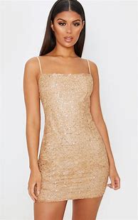 Image result for Rose Gold Sequin Bodycon Dress