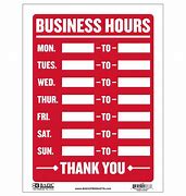 Image result for Business Hour Operations Sign