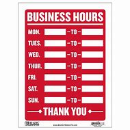 Image result for Business Hours Door Sign