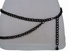 Image result for Ladies Black Chain Belt