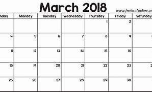 Image result for March 2018 Calendar Template