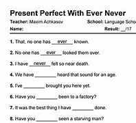 Image result for Present Perfect with Ever and Never