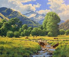 How to Paint a Rural Mountain Scene - Samuel Earp Artist
