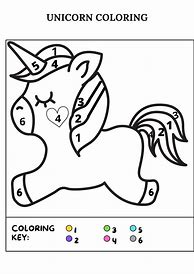 Image result for Unicorn Color by Number for Kinder