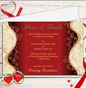 Image result for Red and Gold Wedding Invitations