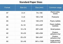 Image result for Standard Printer Paper Size