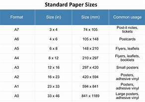 Image result for Print Paper Size