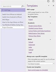 Image result for OneNote Page Templates