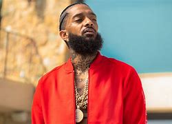 Image result for Nipsey Hussle Blue White and Red Shirt