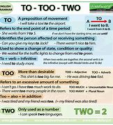 Image result for To and Too Meaning