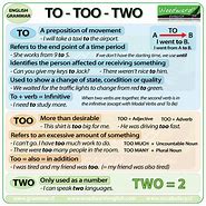 Image result for To Two Too Rules