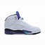 Image result for Jordan Retro 5 White and Blue