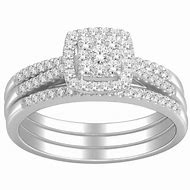 Image result for White Gold Trio Wedding Ring Sets