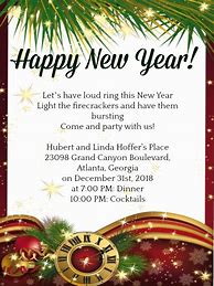 Image result for Happy New Year Party Invitation